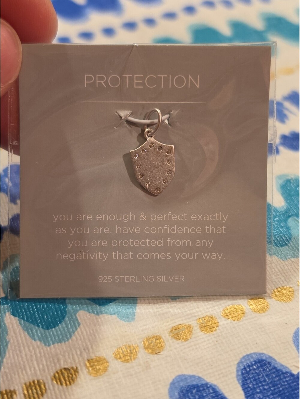 Sterling Silver Silver Tone Shield Protection Charm Origami Owl